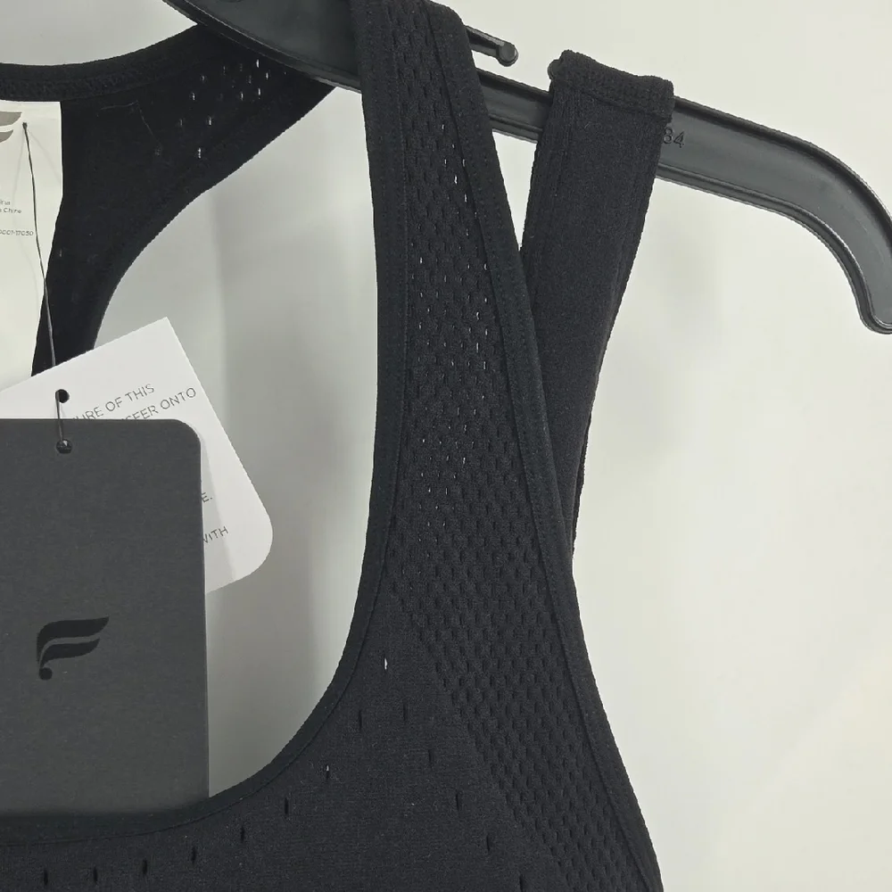 Fabletics Black Racerback Sports Bra L NWT
